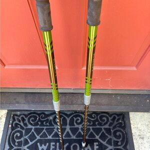 Adjustable Green and Brown Trekking Poles